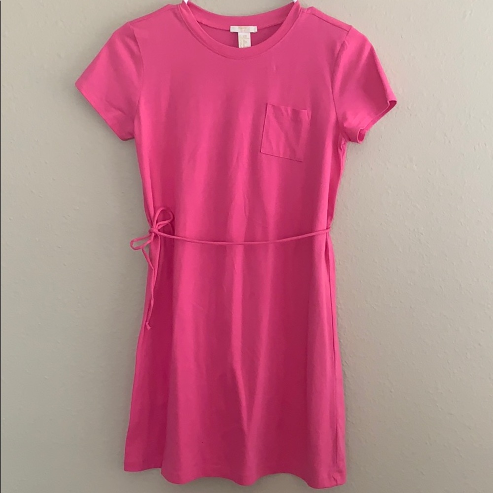 FOREVER21 Girl’s Pink T-Shirt Dress with Belt Size 13-14 NWOT